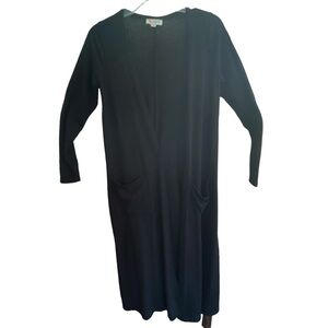 LulaRoe SARAH Black Long Ribbed Duster Size XS